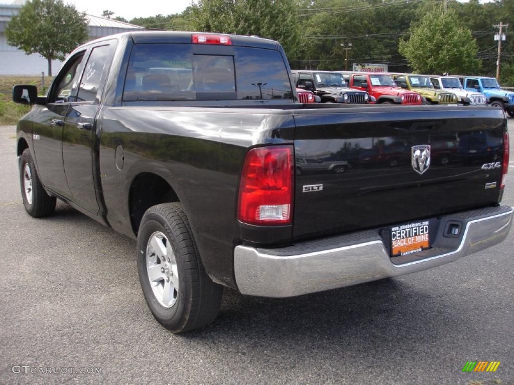 2010 Ram 1500 SLT Quad Cab 4x4 - Brilliant Black Crystal Pearl / Dark Slate/Medium Graystone photo #6