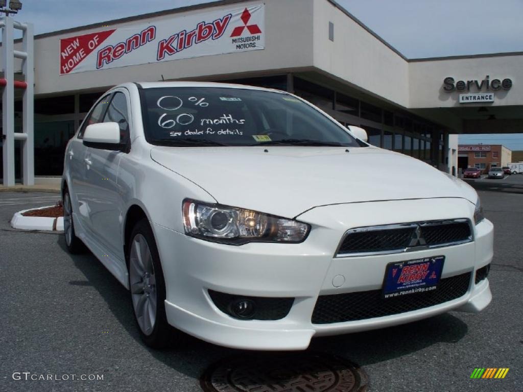 2010 Lancer Sportback GTS - Wicked White Metallic / Black photo #2