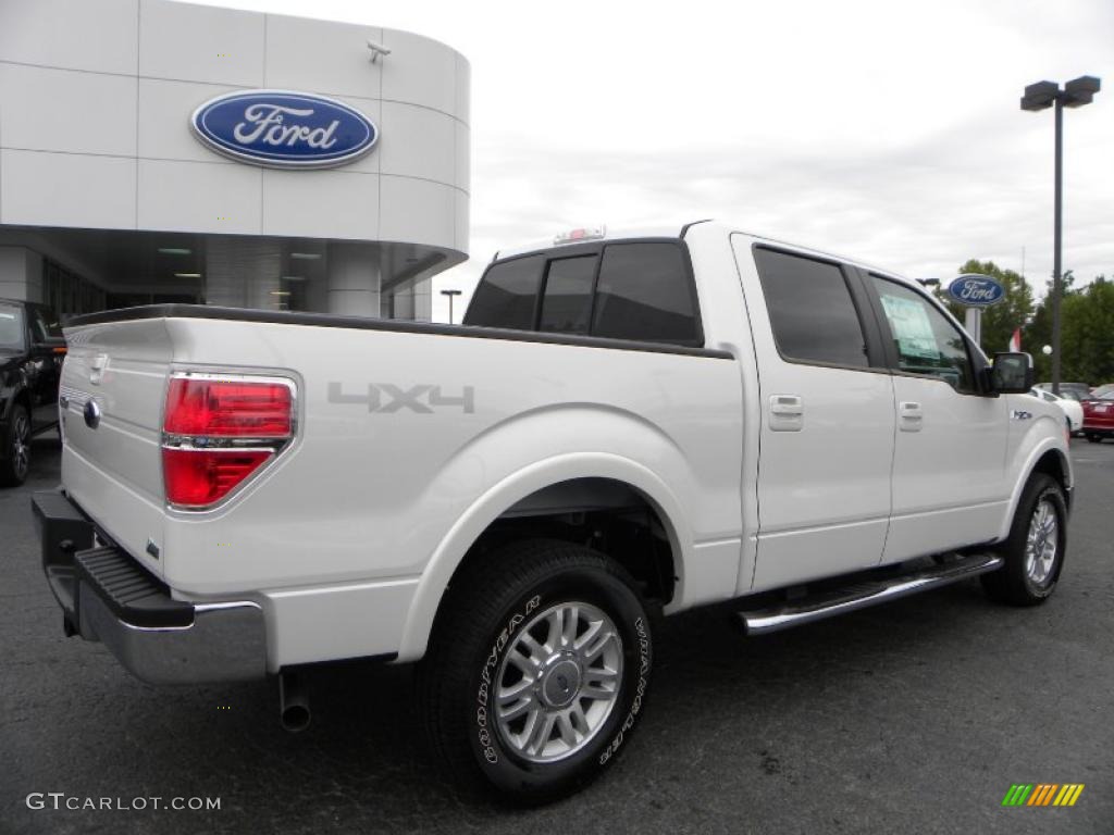 2010 F150 Lariat SuperCrew 4x4 - White Platinum Metallic Tri Coat / Tan photo #3