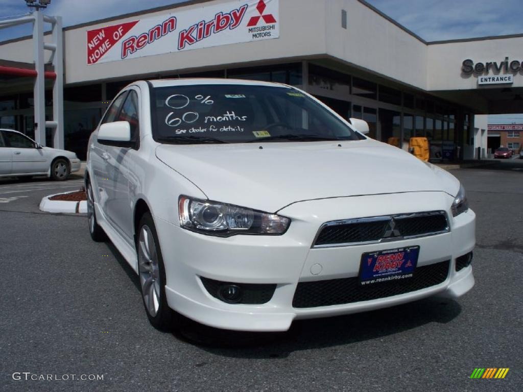 2010 Lancer Sportback GTS - Wicked White Metallic / Black photo #21
