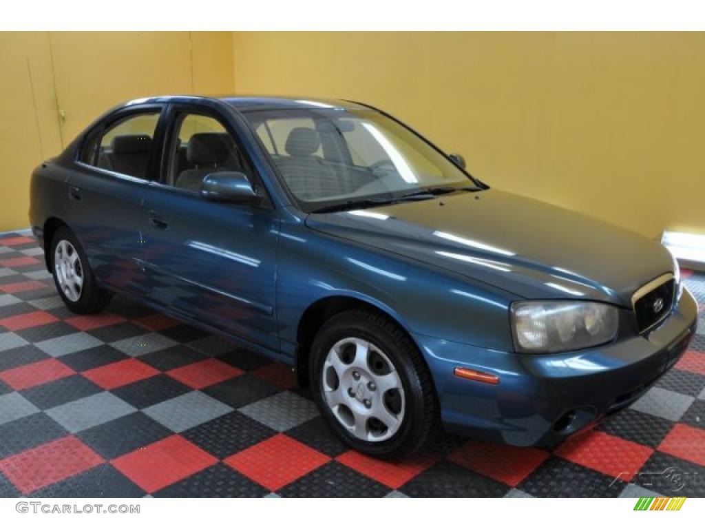 2001 Elantra GLS - Ocean Blue / Beige photo #1