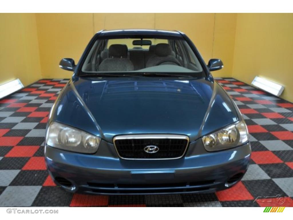2001 Elantra GLS - Ocean Blue / Beige photo #2