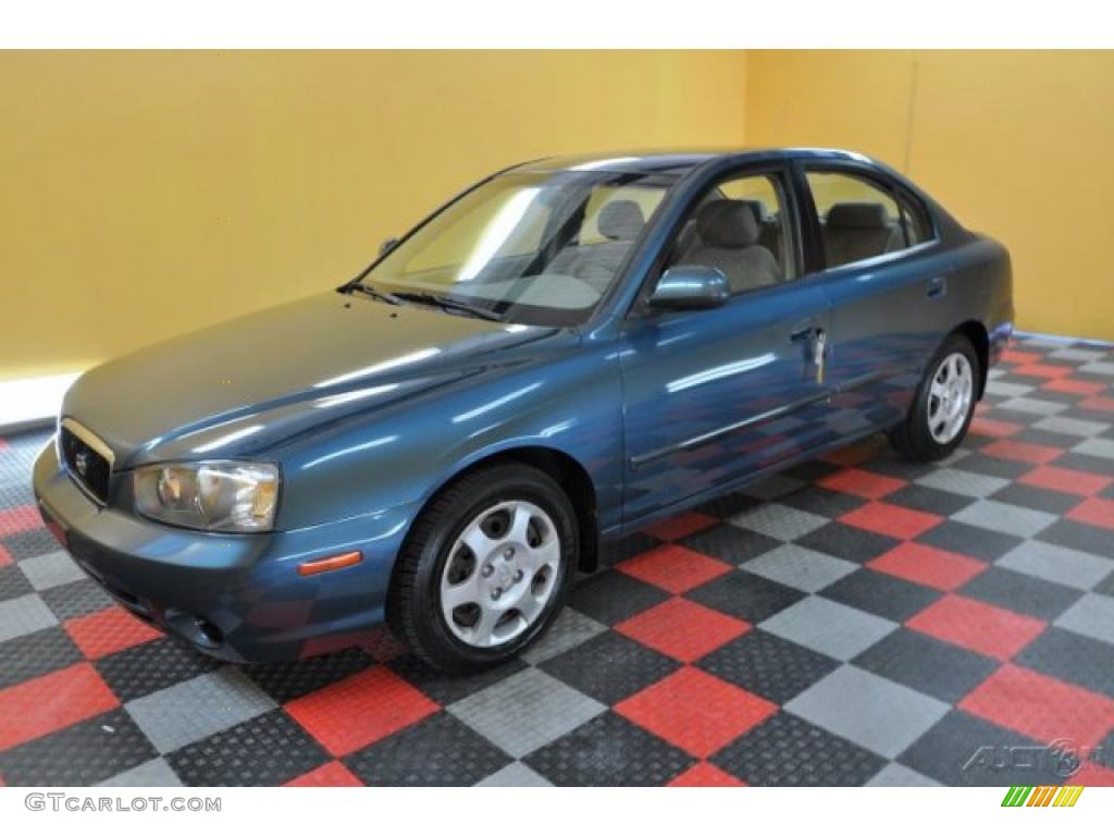 2001 Elantra GLS - Ocean Blue / Beige photo #3