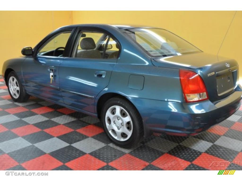 2001 Elantra GLS - Ocean Blue / Beige photo #4