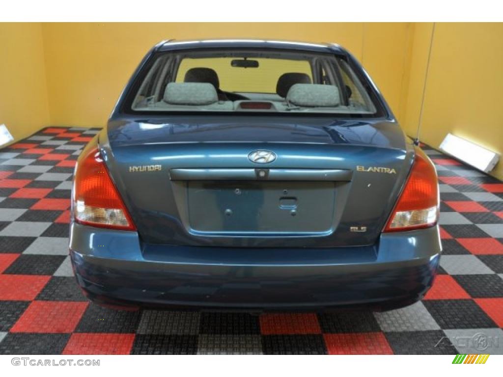 2001 Elantra GLS - Ocean Blue / Beige photo #5