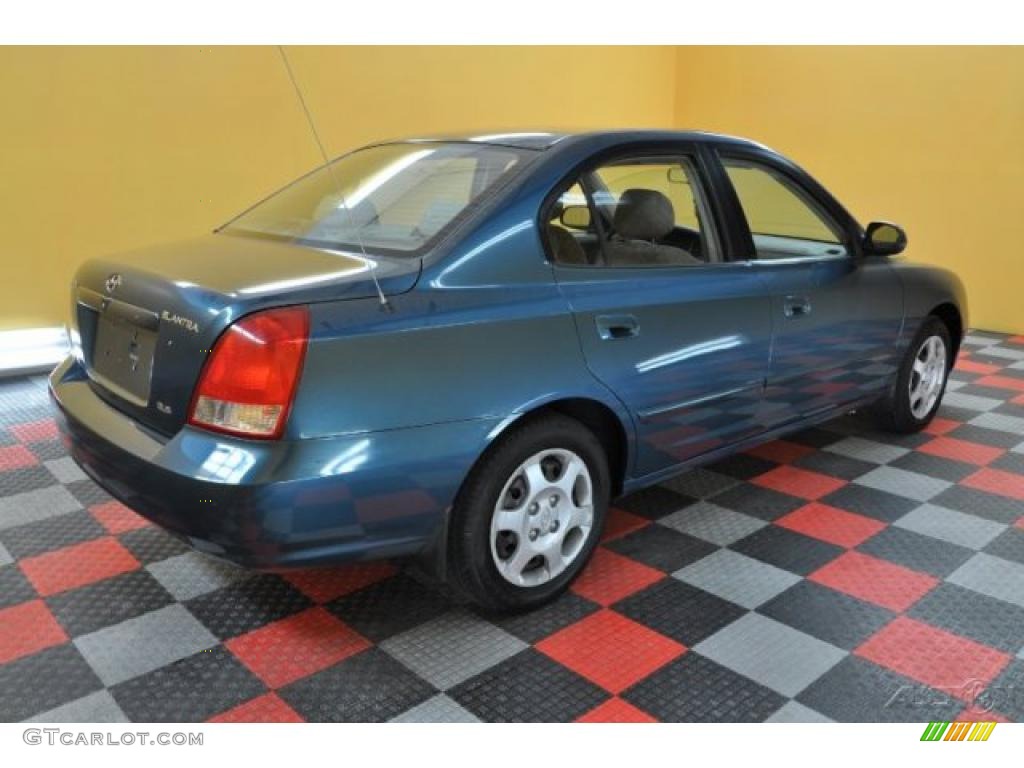 2001 Elantra GLS - Ocean Blue / Beige photo #6