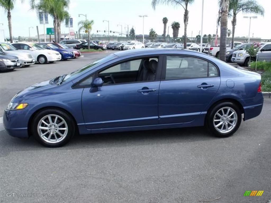 2008 Civic LX Sedan - Atomic Blue Metallic / Gray photo #4
