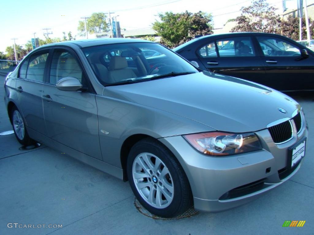 2007 3 Series 328xi Sedan - Platinum Bronze Metallic / Beige photo #3