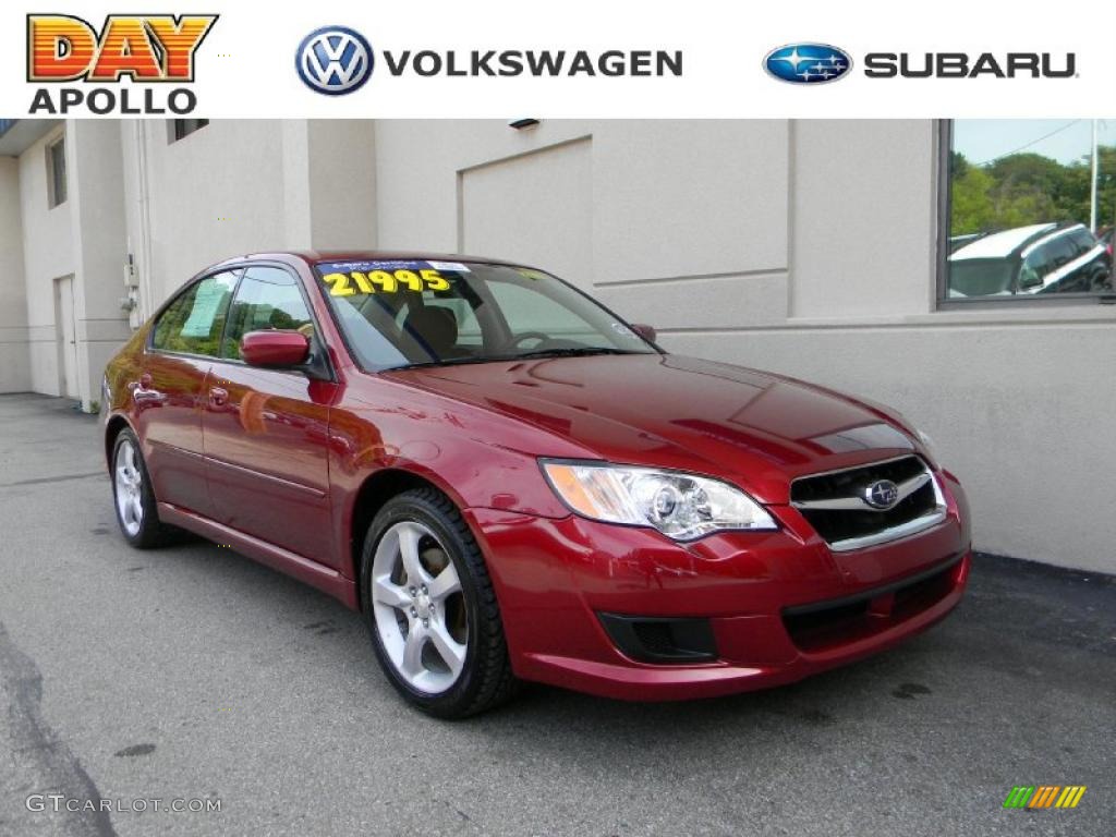 2009 Legacy 2.5i Sedan - Ruby Red Pearl / Off Black photo #1