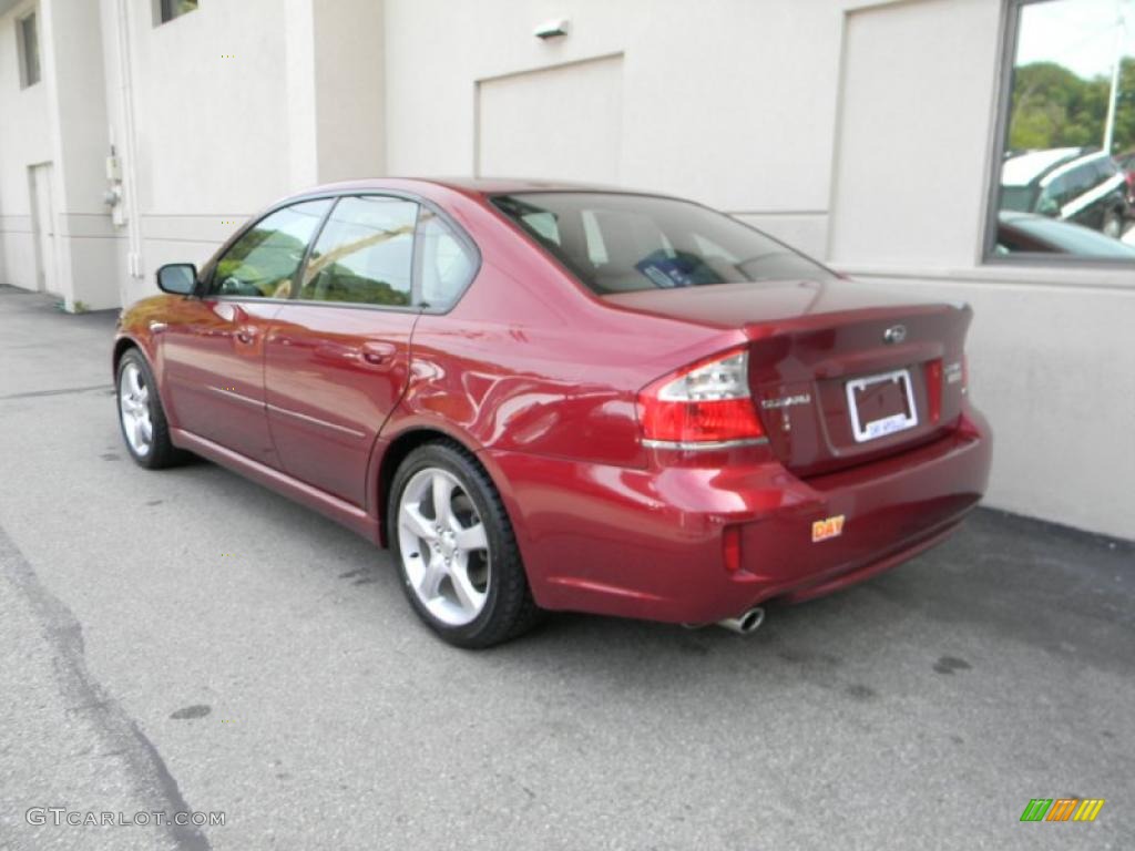 2009 Legacy 2.5i Sedan - Ruby Red Pearl / Off Black photo #3