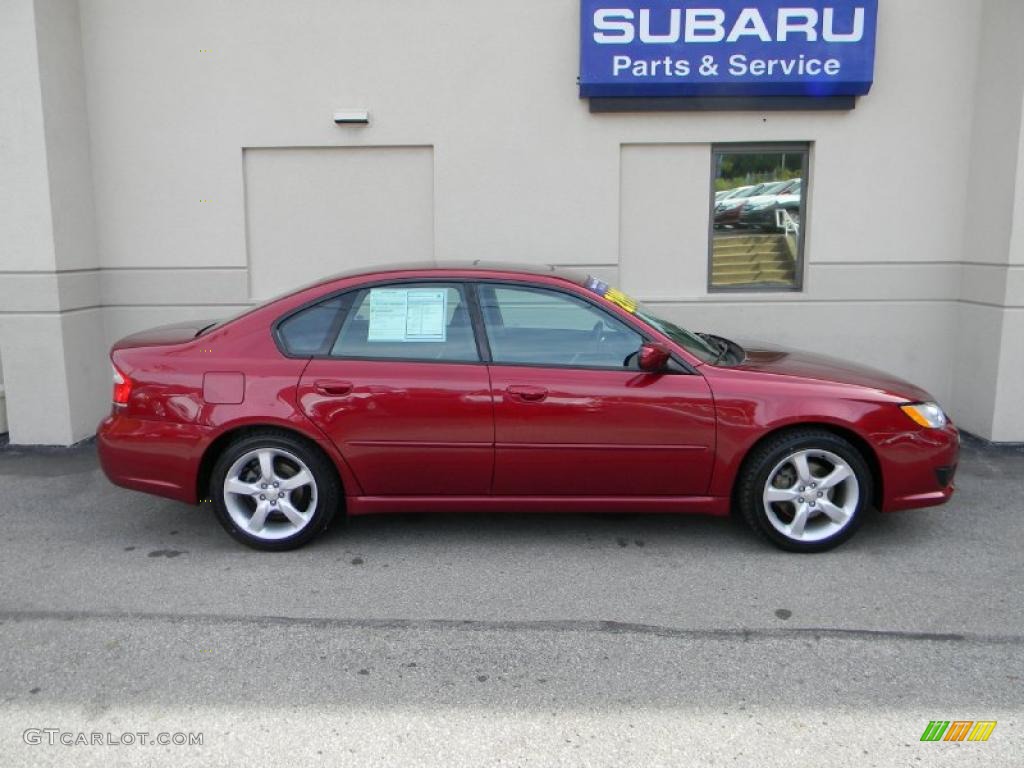 2009 Legacy 2.5i Sedan - Ruby Red Pearl / Off Black photo #4
