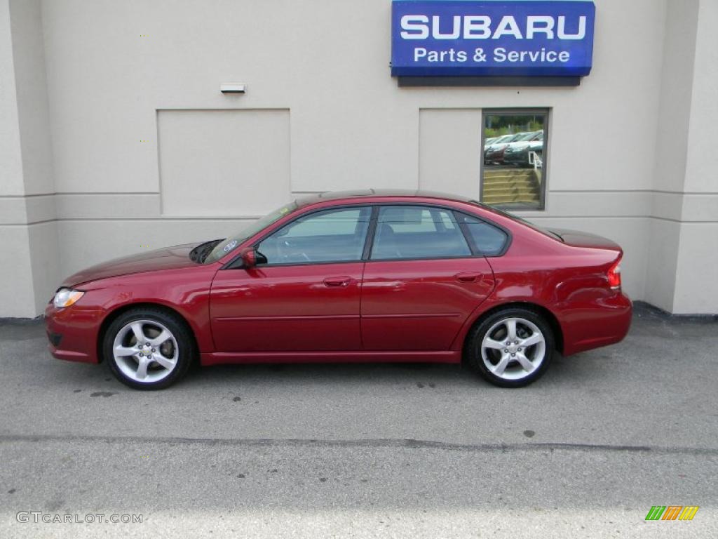 2009 Legacy 2.5i Sedan - Ruby Red Pearl / Off Black photo #5
