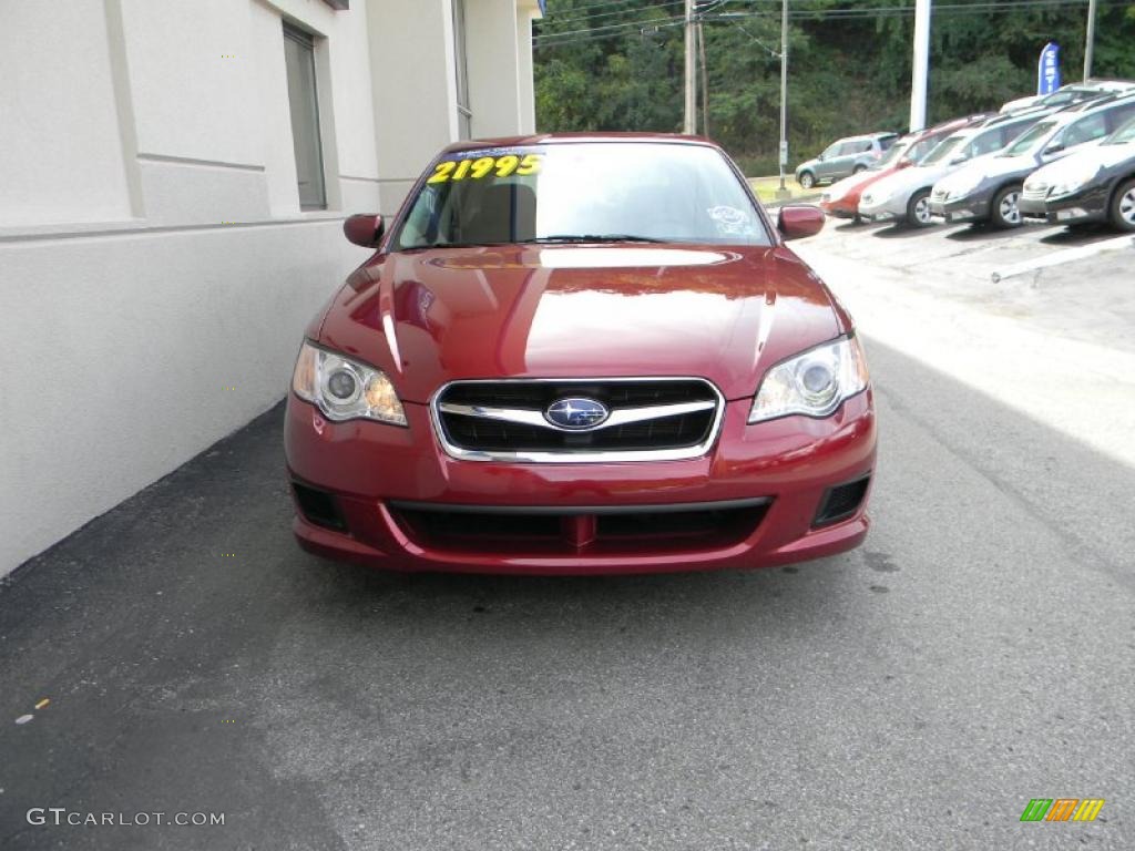 2009 Legacy 2.5i Sedan - Ruby Red Pearl / Off Black photo #6