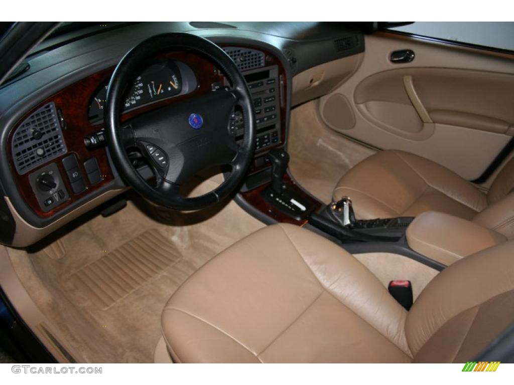 2000 9-5 SE V6t Sedan - Midnight Blue Metallic / Warm Beige photo #6