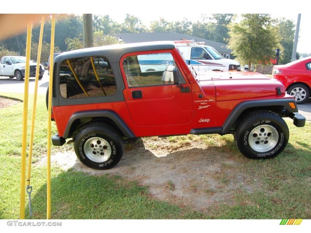 1999 Wrangler Sport 4x4 - Flame Red / Agate photo #14