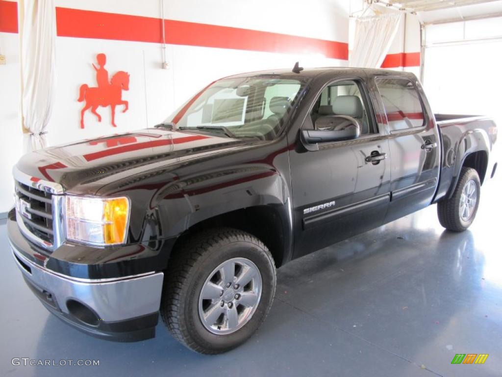 2010 Sierra 1500 SLT Crew Cab 4x4 - Onyx Black / Dark Titanium/Light Titanium photo #1