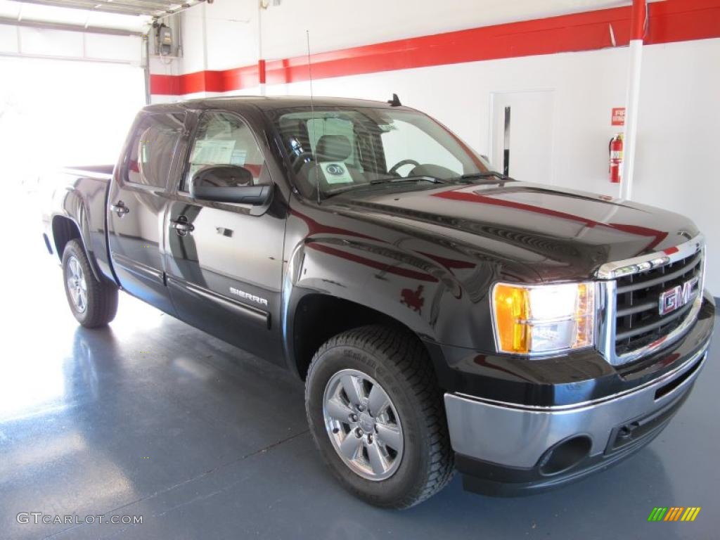 2010 Sierra 1500 SLT Crew Cab 4x4 - Onyx Black / Dark Titanium/Light Titanium photo #5
