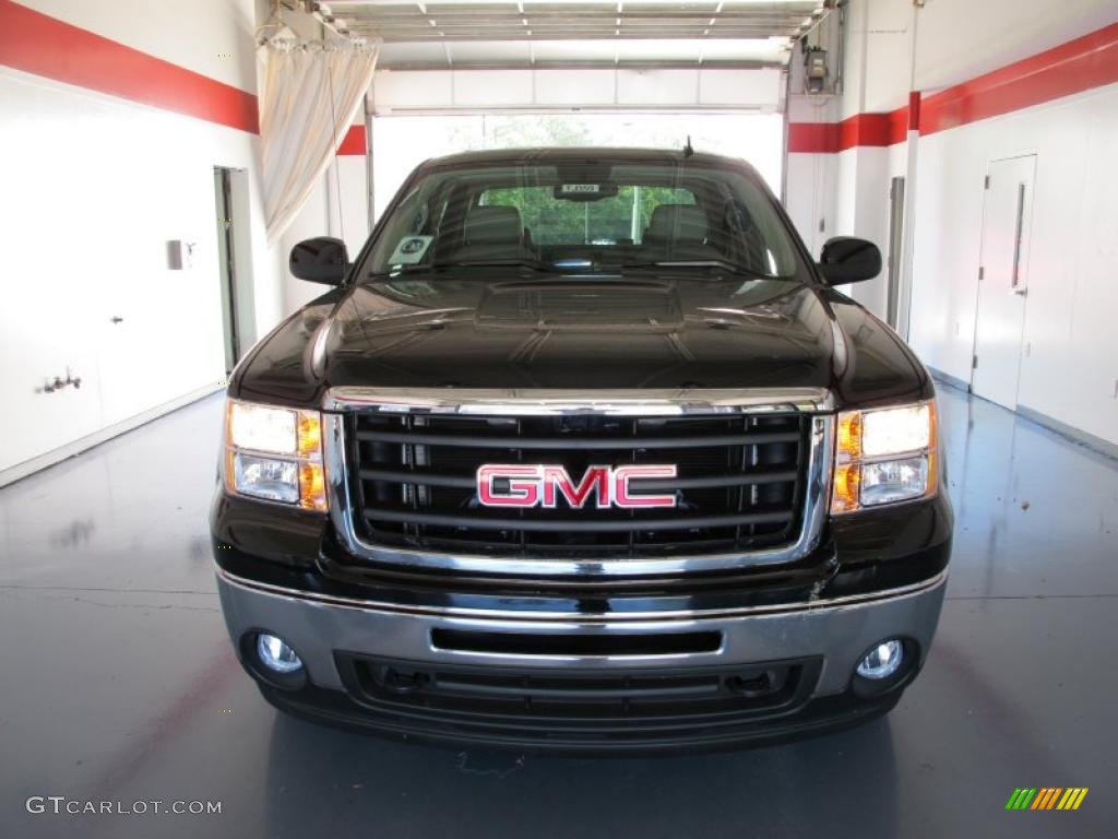 2010 Sierra 1500 SLT Crew Cab 4x4 - Onyx Black / Dark Titanium/Light Titanium photo #6