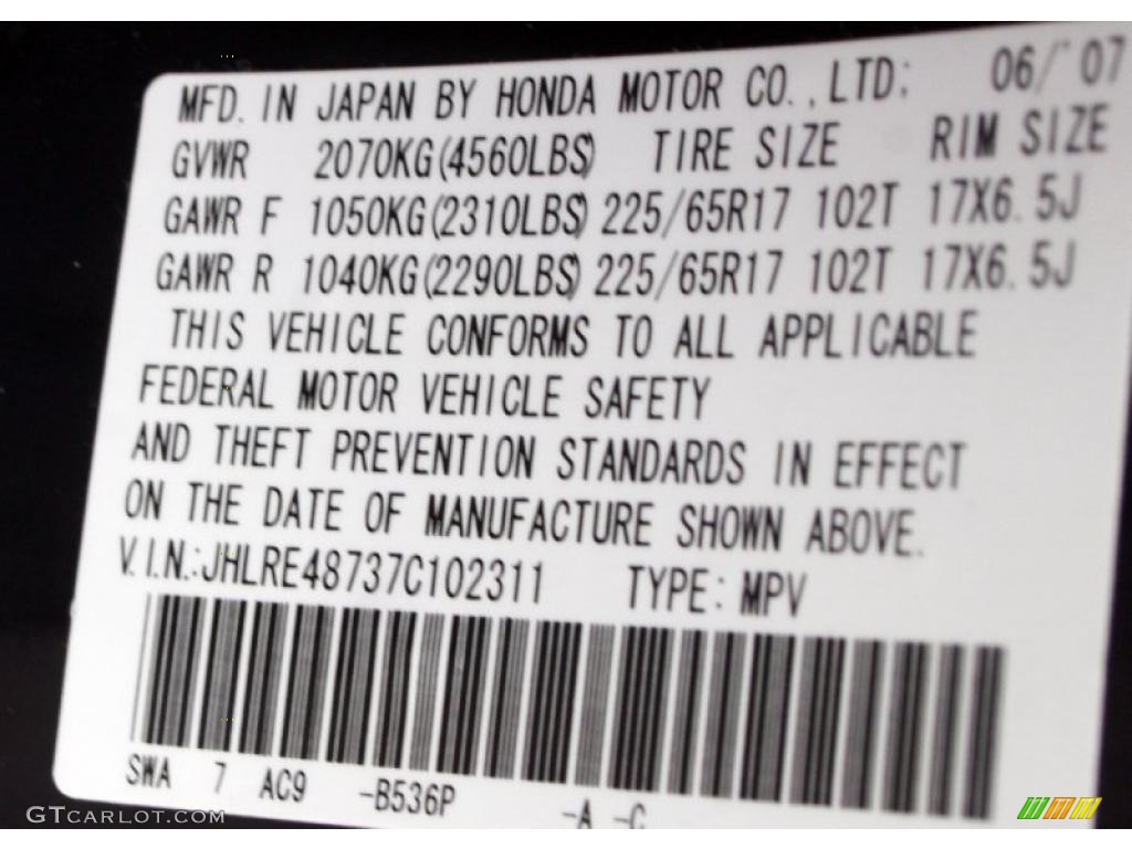 2007 CR-V EX-L 4WD - Royal Blue Pearl / Black photo #25