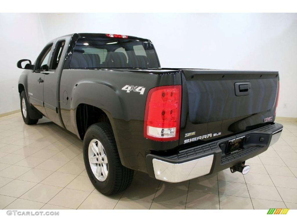 2007 Sierra 1500 SLE Extended Cab 4x4 - Onyx Black / Ebony Black photo #4