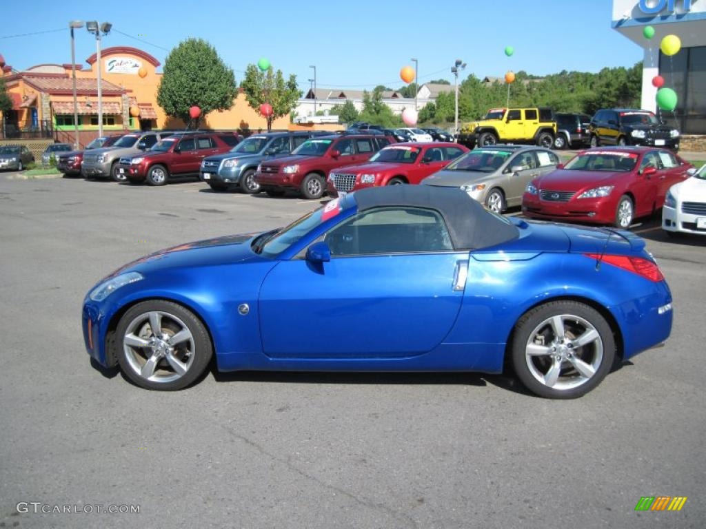 2006 350Z Touring Roadster - Daytona Blue Metallic / Frost Leather photo #3