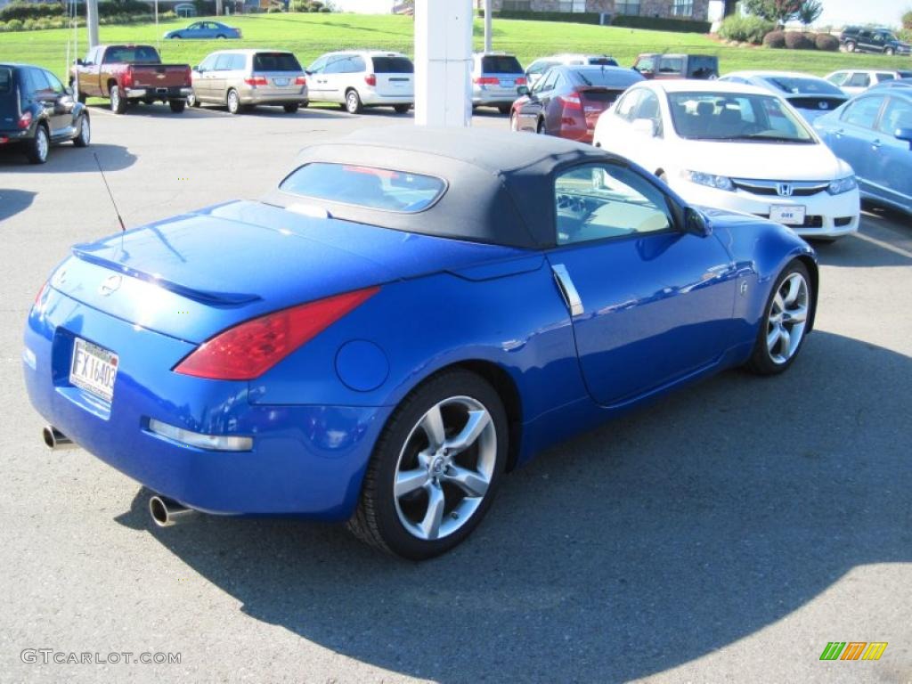 2006 350Z Touring Roadster - Daytona Blue Metallic / Frost Leather photo #6