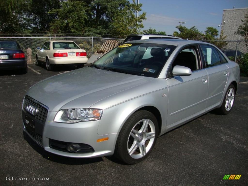 2008 A4 2.0T quattro Sedan - Light Silver Metallic / Black photo #2