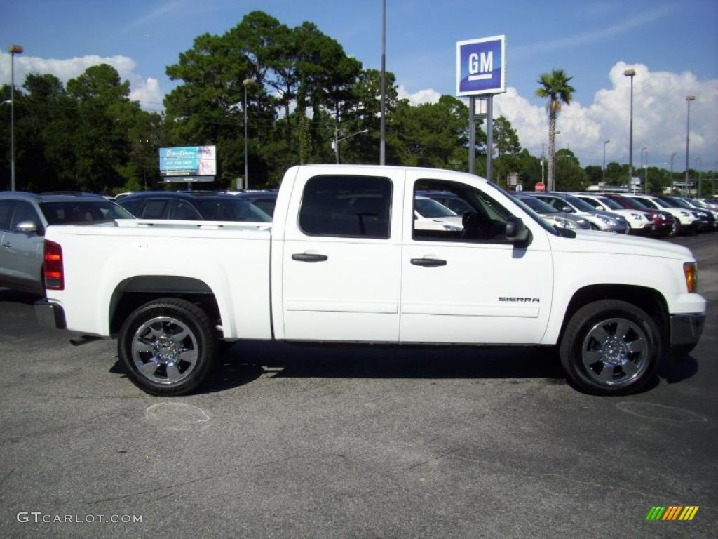 2011 Sierra 1500 SLE Crew Cab - Summit White / Ebony photo #1