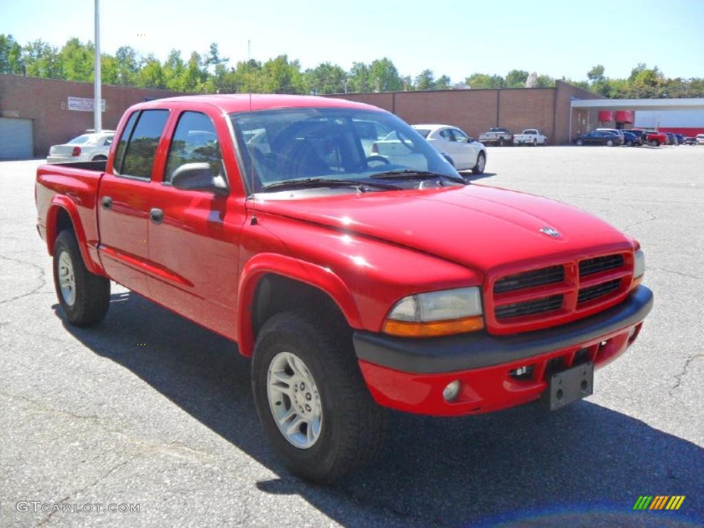 2003 Dakota Sport Quad Cab 4x4 - Flame Red / Dark Slate Gray photo #5