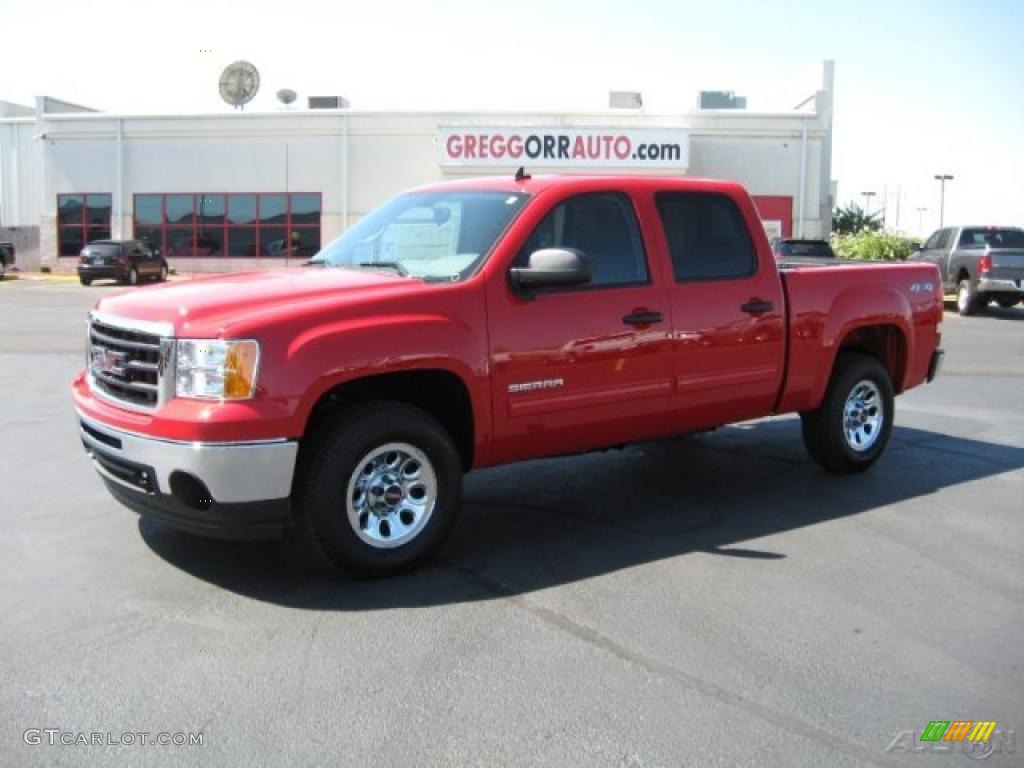 2010 Sierra 1500 SLE Crew Cab 4x4 - Fire Red / Ebony photo #1