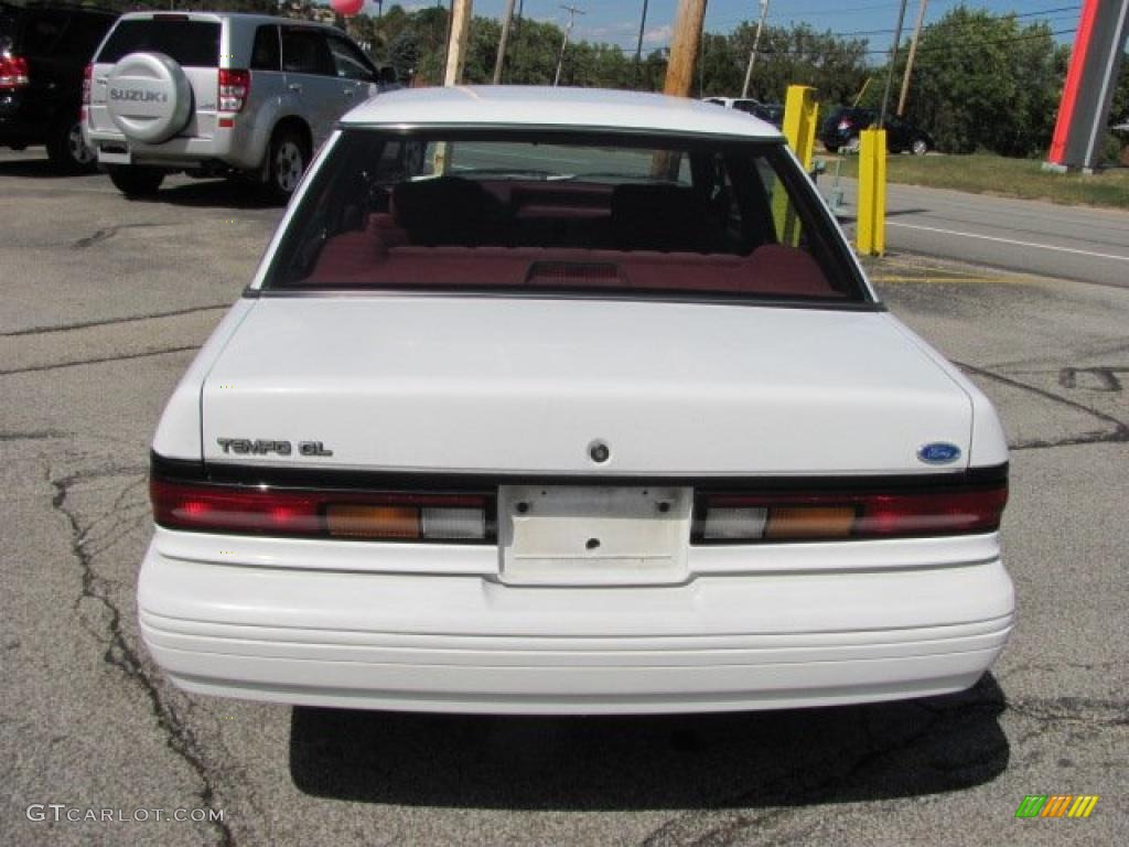 1993 Tempo GL Sedan - White / Red photo #4
