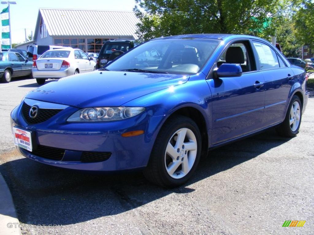 2003 MAZDA6 i Sedan - Sonic Blue Pearl / Gray photo #1