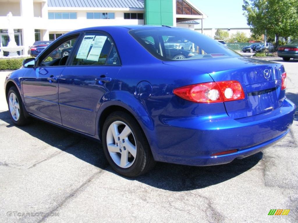 2003 MAZDA6 i Sedan - Sonic Blue Pearl / Gray photo #3