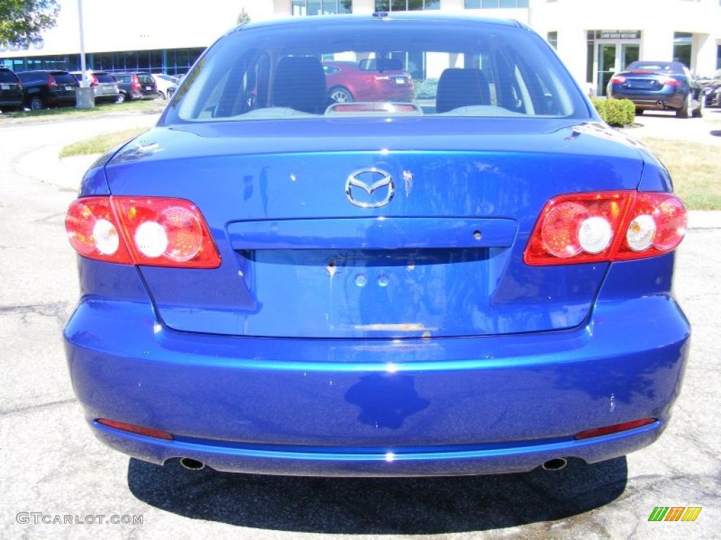 2003 MAZDA6 i Sedan - Sonic Blue Pearl / Gray photo #4