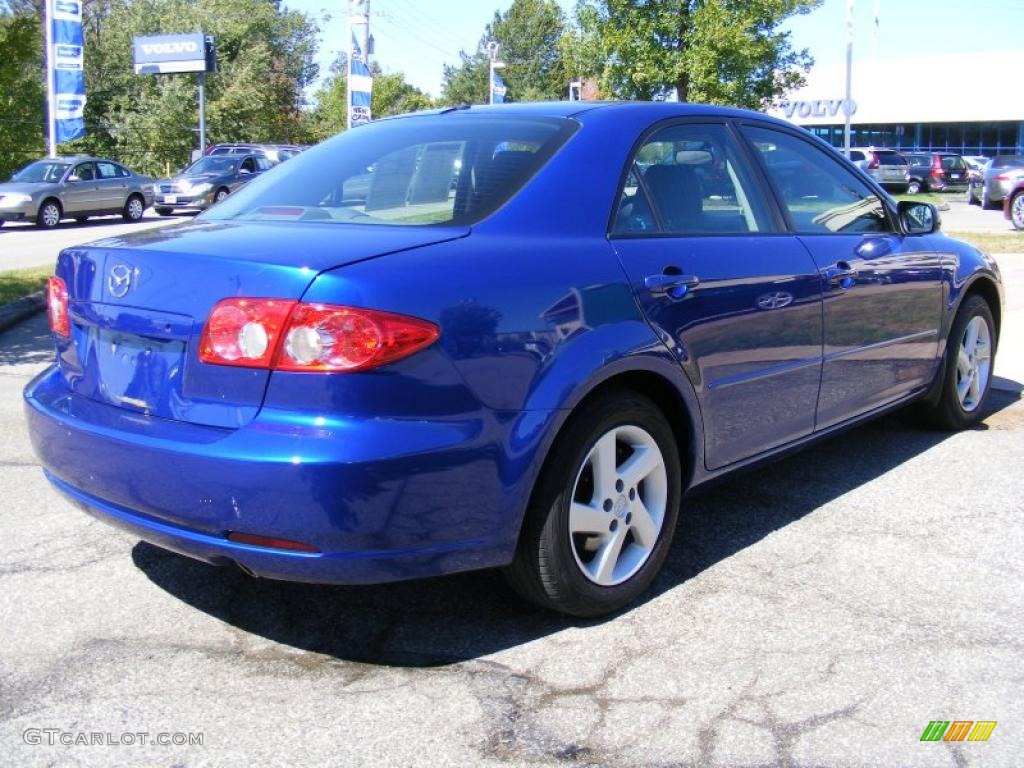 2003 MAZDA6 i Sedan - Sonic Blue Pearl / Gray photo #5