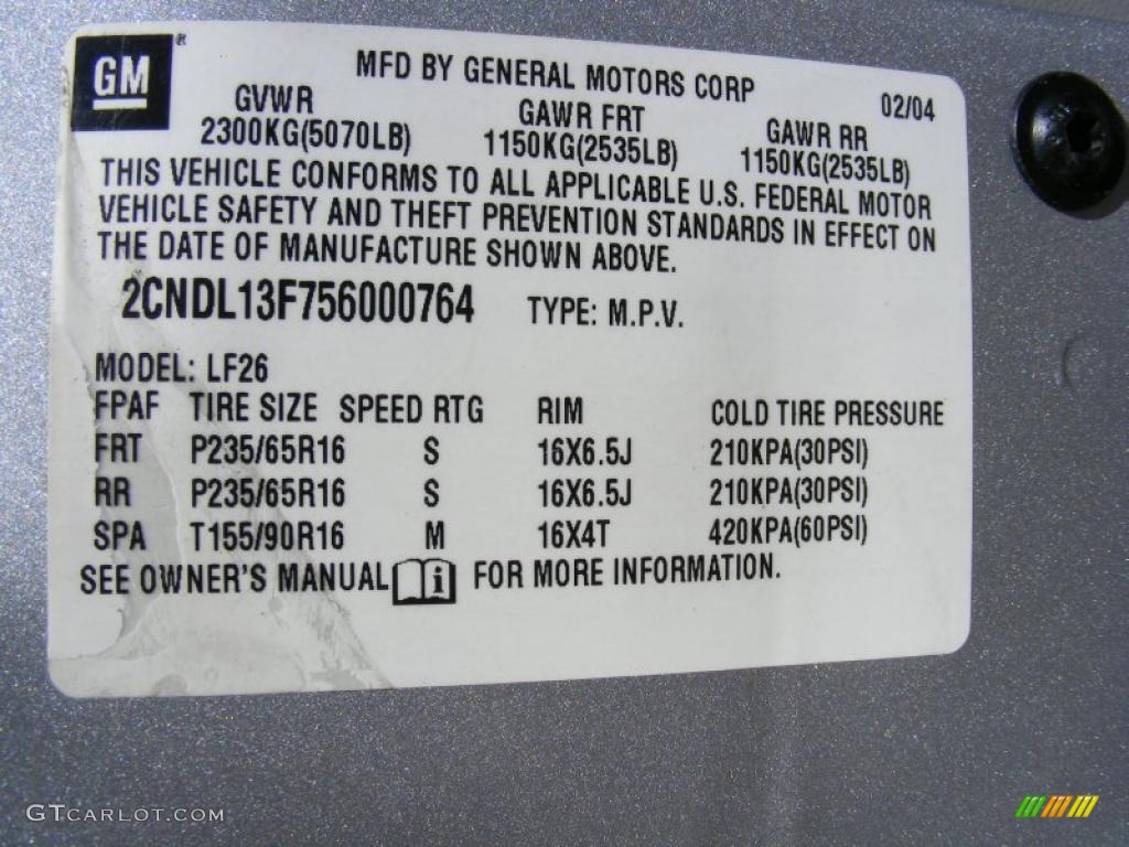 2005 Equinox LS - Galaxy Silver Metallic / Light Gray photo #29