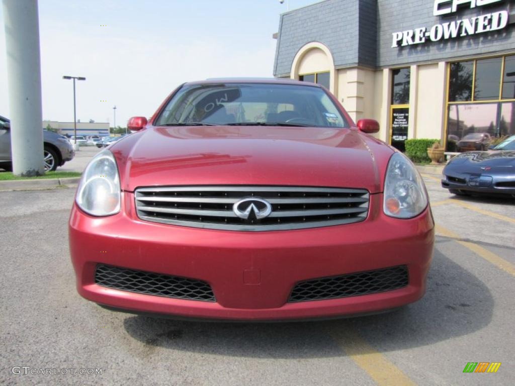 2005 G 35 Sedan - Garnet Fire Pearl Metallic / Graphite photo #2