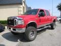 2002 Red Clearcoat Ford F250 Super Duty XLT Crew Cab 4x4  photo #3