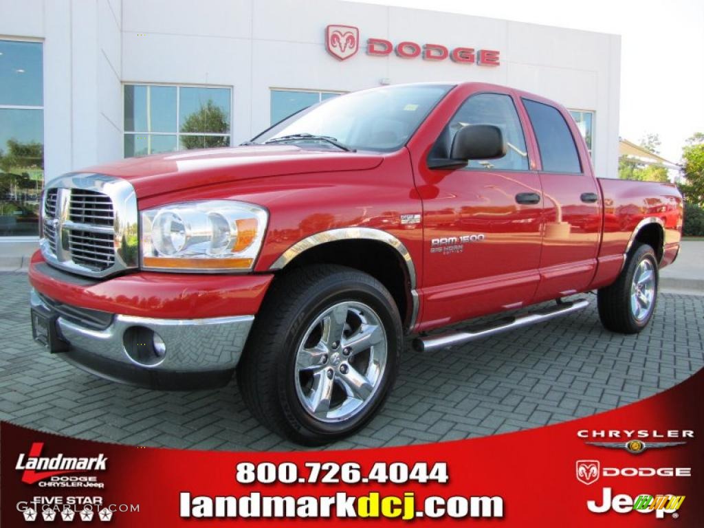 2006 Ram 1500 Big Horn Edition Quad Cab - Flame Red / Medium Slate Gray photo #1