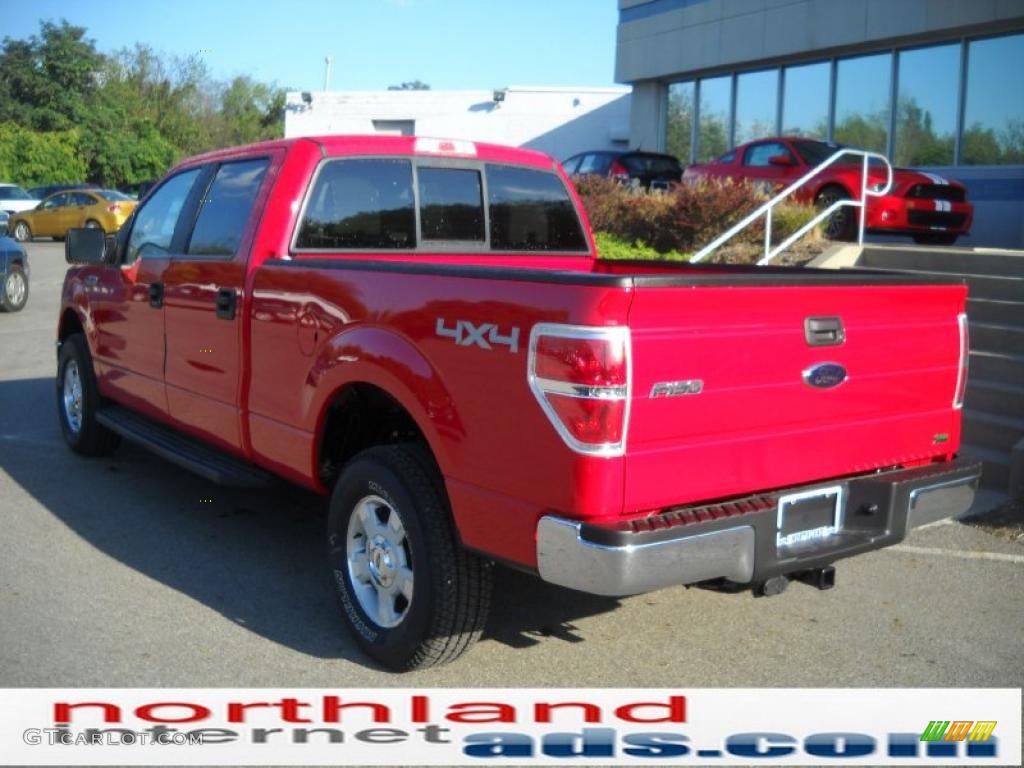 2010 F150 XLT SuperCrew 4x4 - Vermillion Red / Medium Stone photo #8