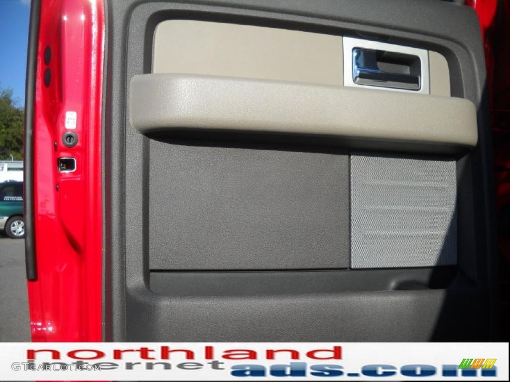 2010 F150 XLT SuperCrew 4x4 - Vermillion Red / Medium Stone photo #13