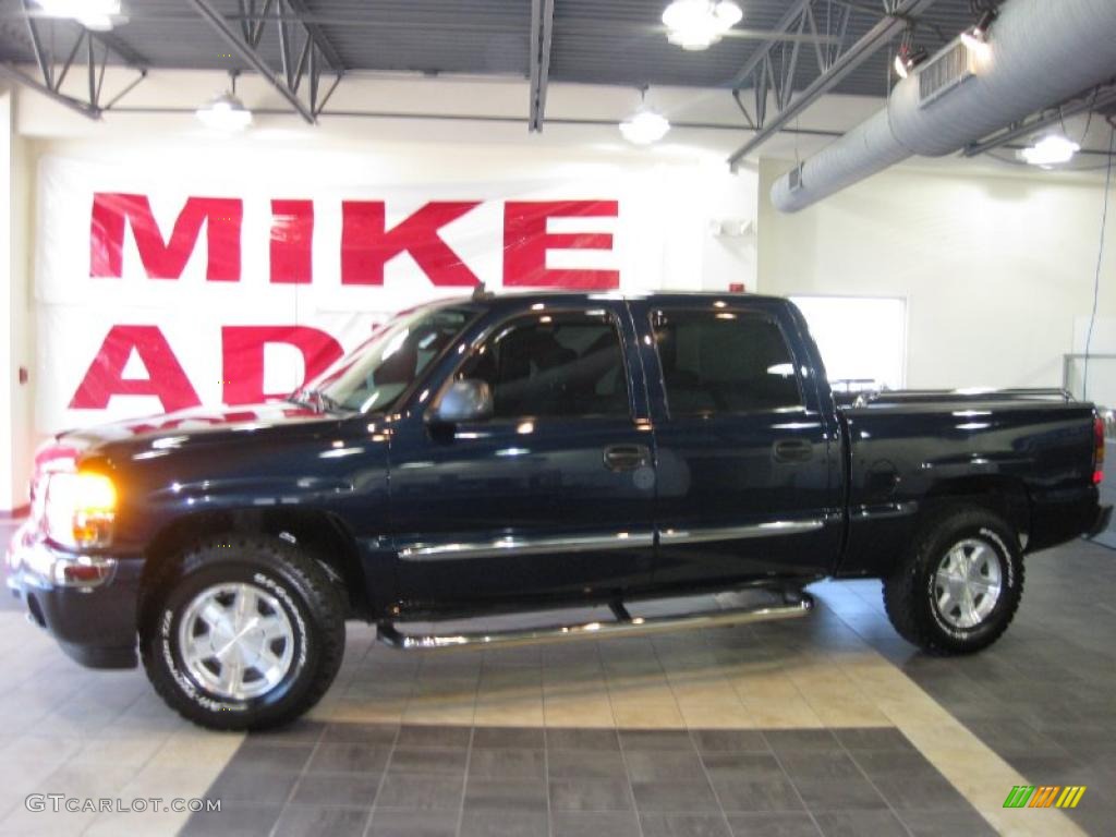 2006 Sierra 1500 SLE Crew Cab 4x4 - Deep Blue Metallic / Pewter photo #1