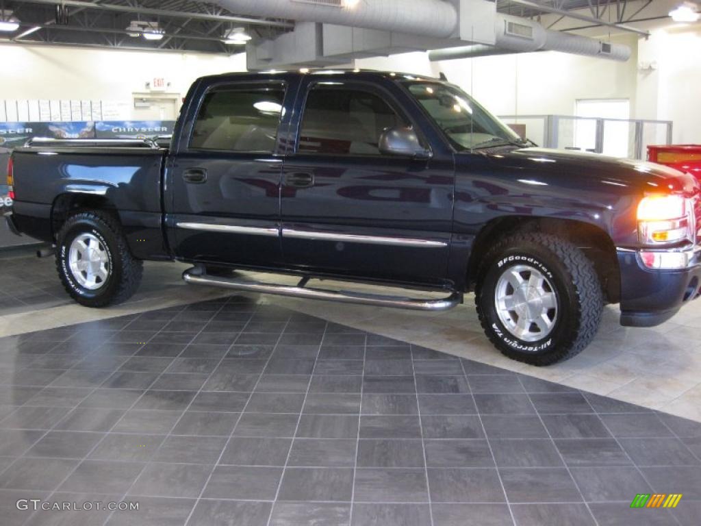 2006 Sierra 1500 SLE Crew Cab 4x4 - Deep Blue Metallic / Pewter photo #5