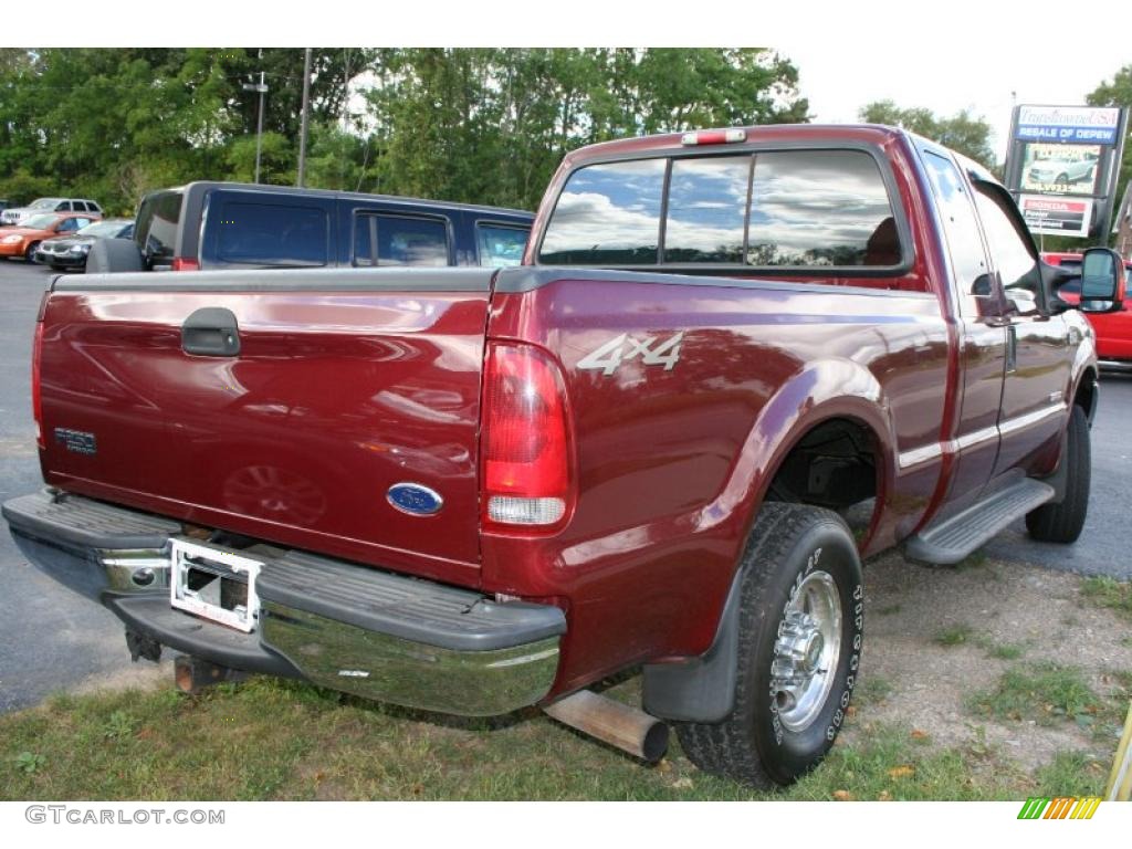 2004 F250 Super Duty XLT SuperCab 4x4 - Dark Toreador Red Metallic / Medium Parchment photo #2