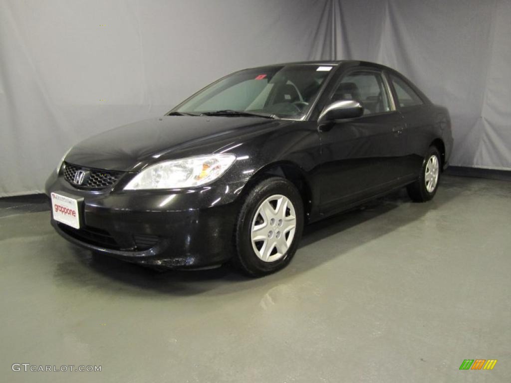 2005 Civic Value Package Coupe - Nighthawk Black Pearl / Black photo #1