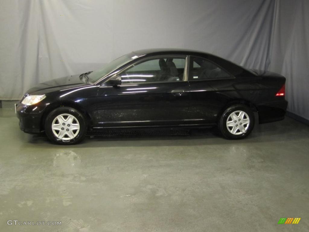 2005 Civic Value Package Coupe - Nighthawk Black Pearl / Black photo #2
