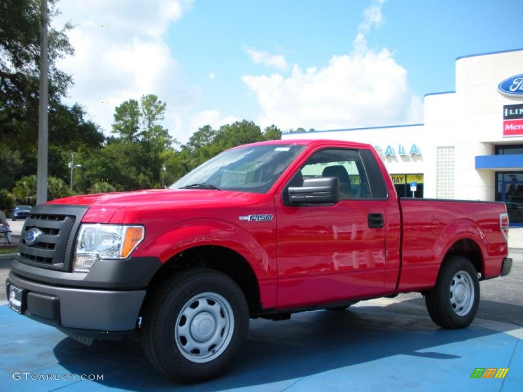 2010 F150 XL Regular Cab - Vermillion Red / Medium Stone photo #1