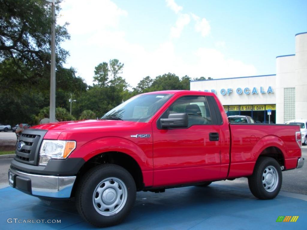 2010 F150 XL Regular Cab - Vermillion Red / Medium Stone photo #1