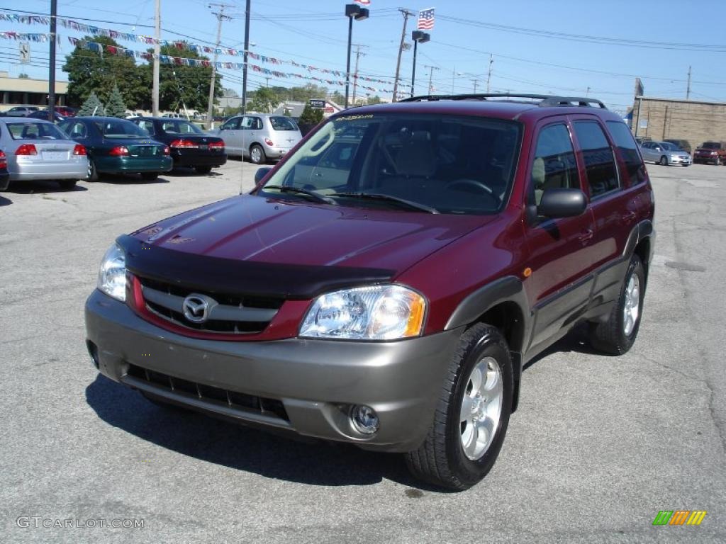 2003 Tribute LX-V6 4WD - Merlot Pearl Red Metallic / Medium Pebble Beige photo #2