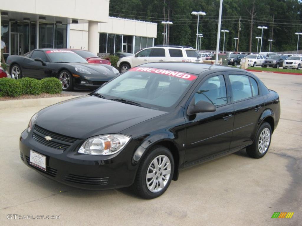 2009 Cobalt LS Sedan - Black / Gray photo #1